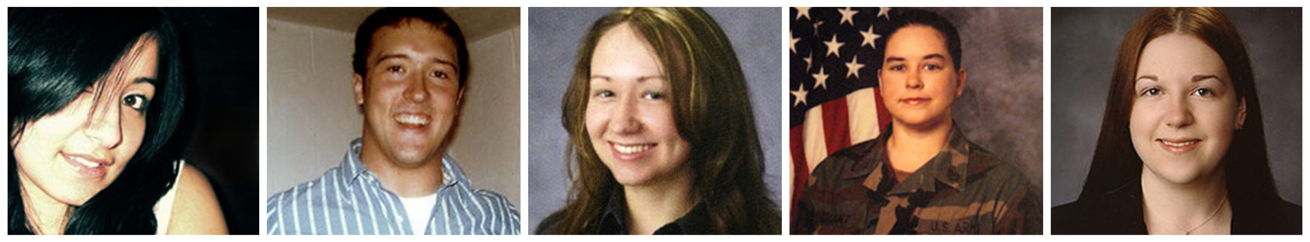 Photos of five students lost on 2/14